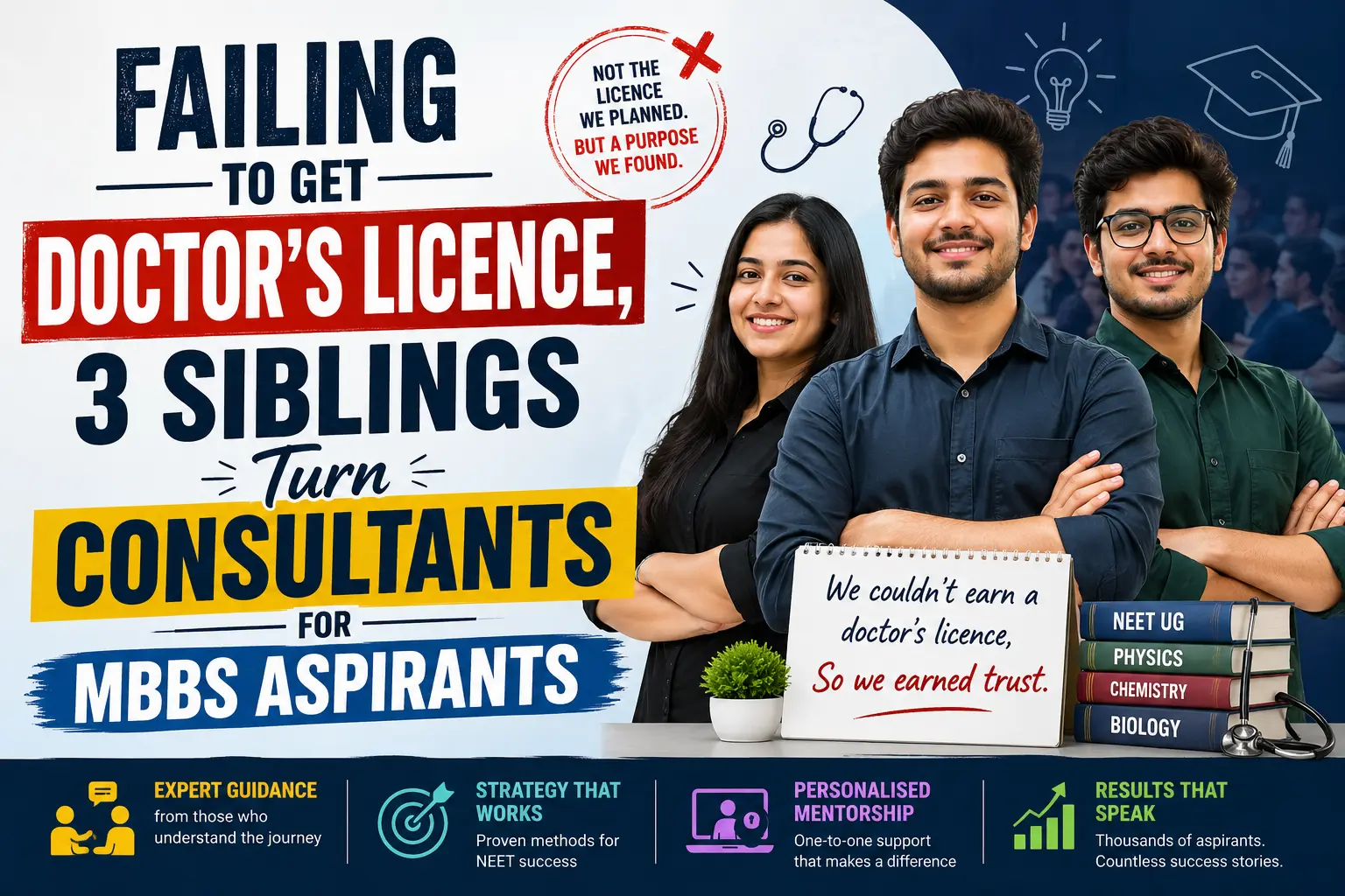 Failing To Get Doctors Licence 3 Siblings Turn Consultants For MBBS Aspirants